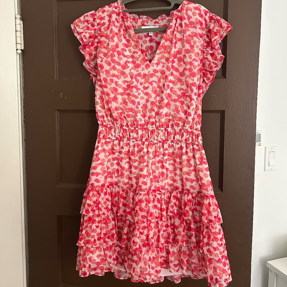 Hot Pink Ruffled Willa Story Mini Dress
